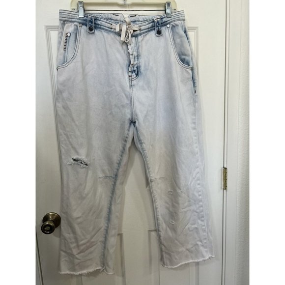 One Teaspoon High Waist Safari Pant Jeans Size 31 Distressed Straight Ra… - Picture 1 of 3